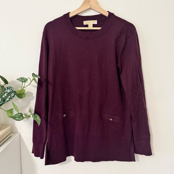 Michael Kors Sweaters - 🍷 Michael Kors Merlot Tunic Sweater — Size L